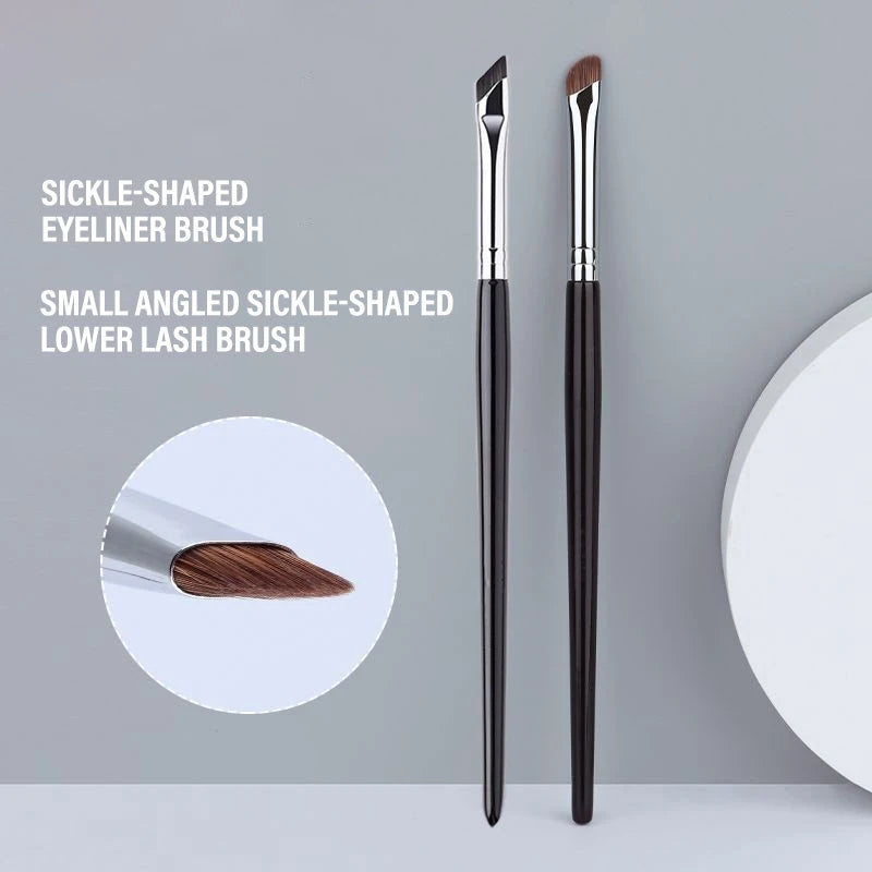 Sickle Blade Eyeliner & Eyebrow Detail Brush Set | Eye Makeup
