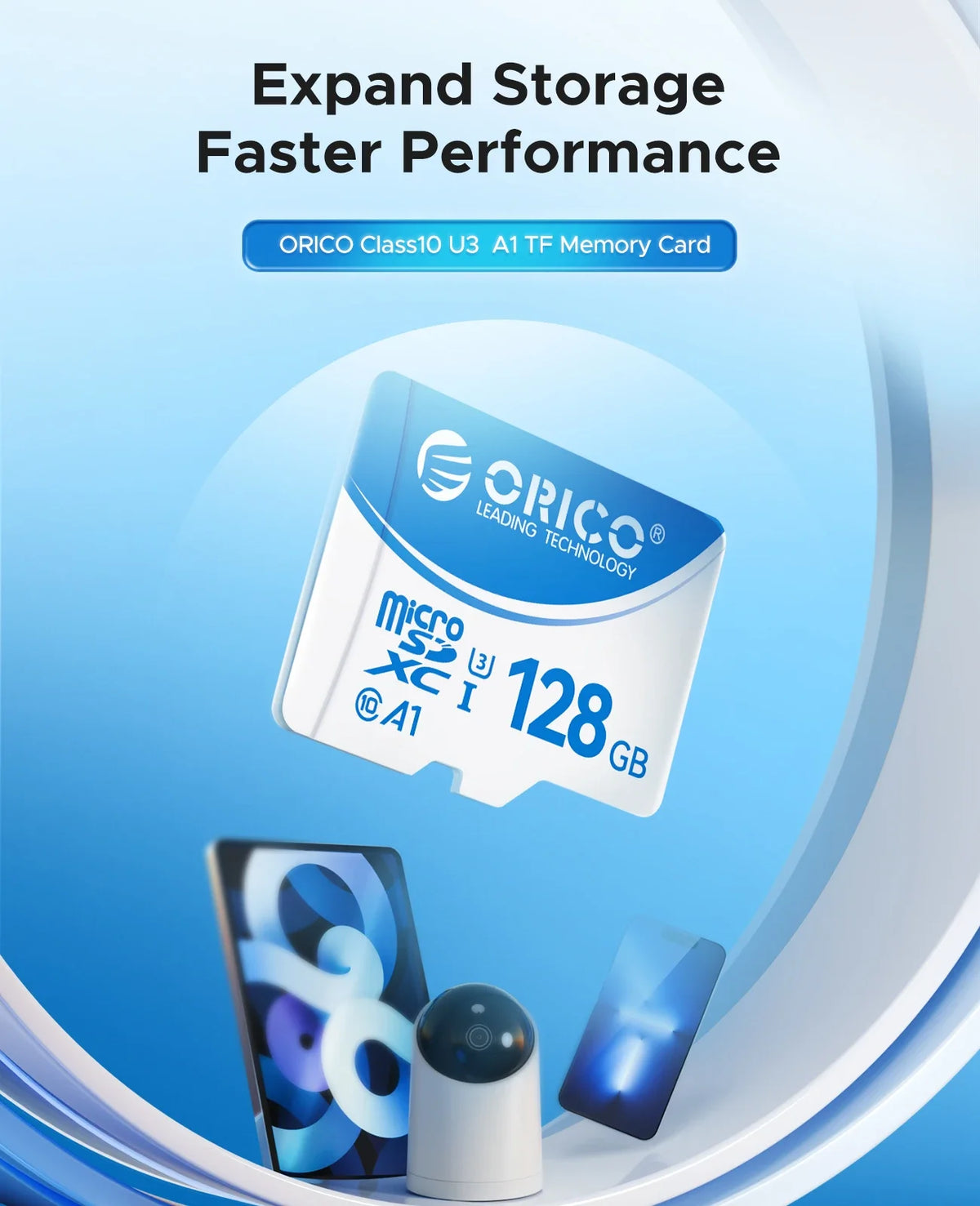 ORICO Micro SD Card 16–128GB A1 U3 Class 10 | Camera & Drone Micro SD Card PRIMED