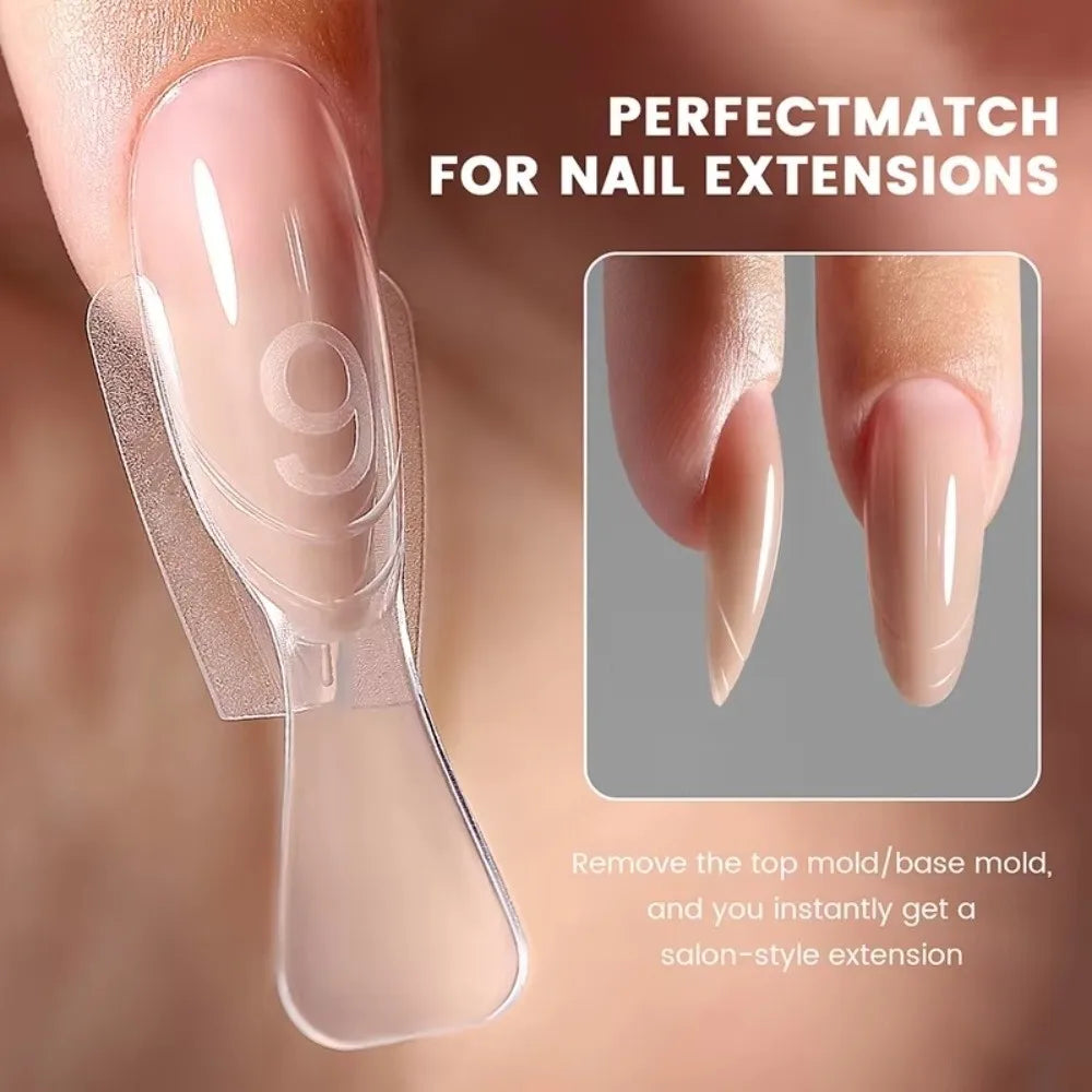 240pcs Oval Dual Nail Forms – Gel & Acrylic Clear Extensions