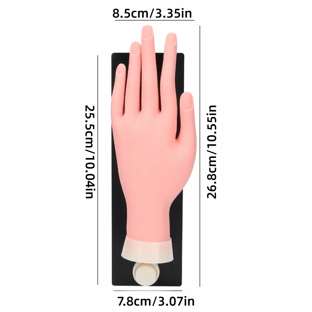 Silicone Nail Art Practice Hand – Bendable, Reusable & Fixed Plate Nail Art Practice Hand PRIMED