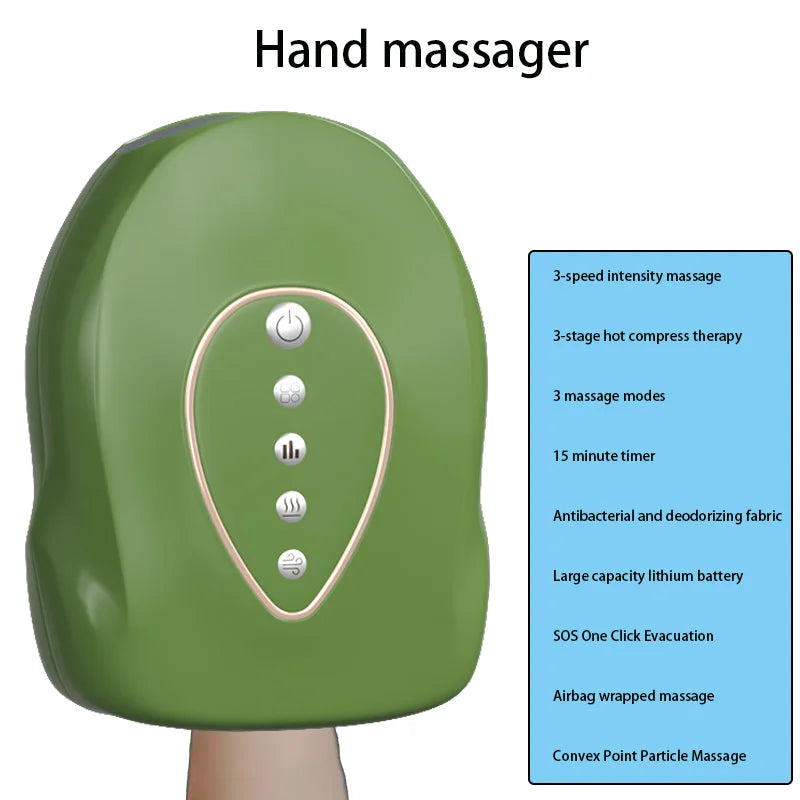 YUKUI Electric Hand Massager – Airbag, 3 Modes & Warm Compress