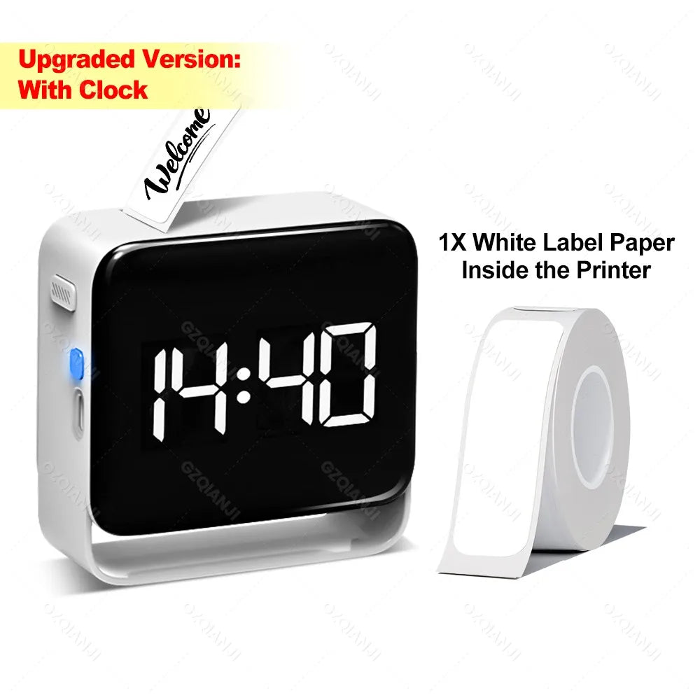 Portable Bluetooth Label Maker | Wireless Thermal Printer 12-15mm Bluetooth Label Printer PRIMED Clock Edition