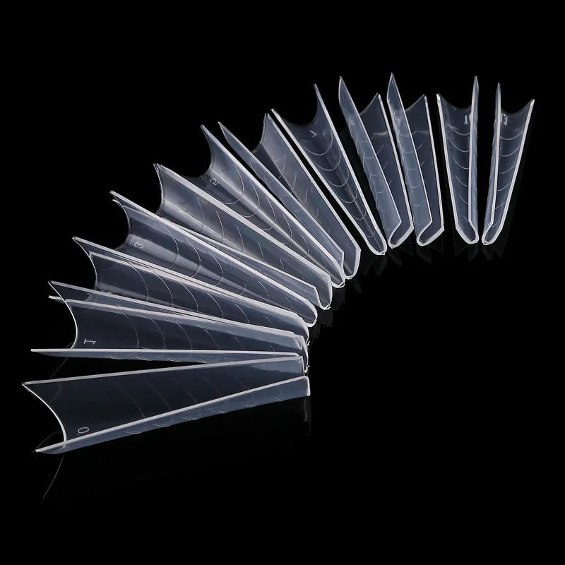 120pcs Stiletto Acrylic Nail Tips Half-Cover French Forms 10 Sizes
