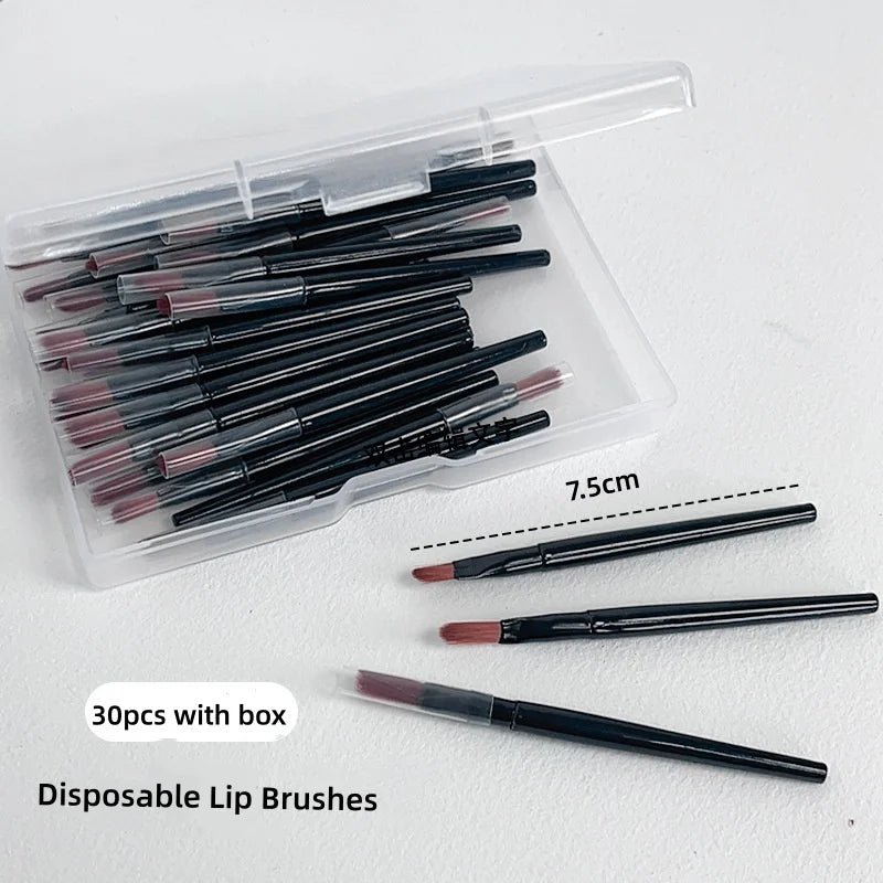 30-Piece Disposable Lip & Concealer Makeup Brush Set