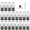 20-Pack Rotatable USB Flash Drives 128GB | Custom Logo Business Gift USB Flash Drive PRIMED Silver 512MB (Not GB)