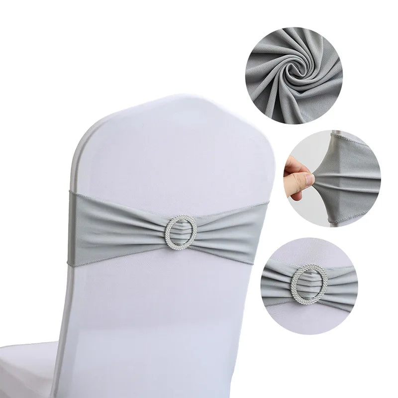 10 Pcs Spandex Chair Sashes with Buckle Slider | Wedding Décor