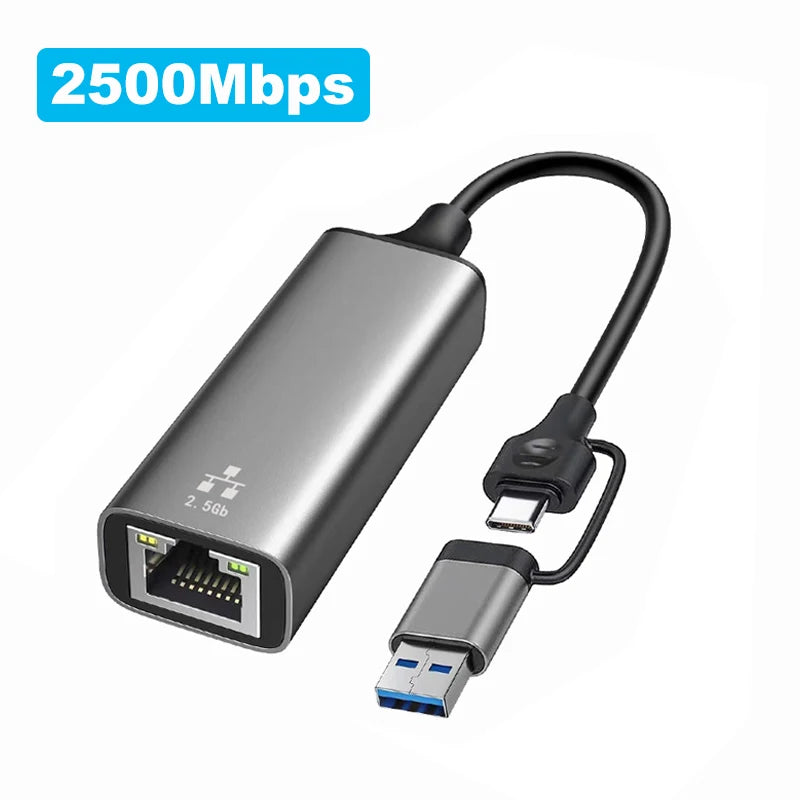 USB-C to 2.5G RJ45 Ethernet Adapter | 2500Mbps LAN Converter USB Ethernet Adapter PRIMED 2500Mbps China Mainland