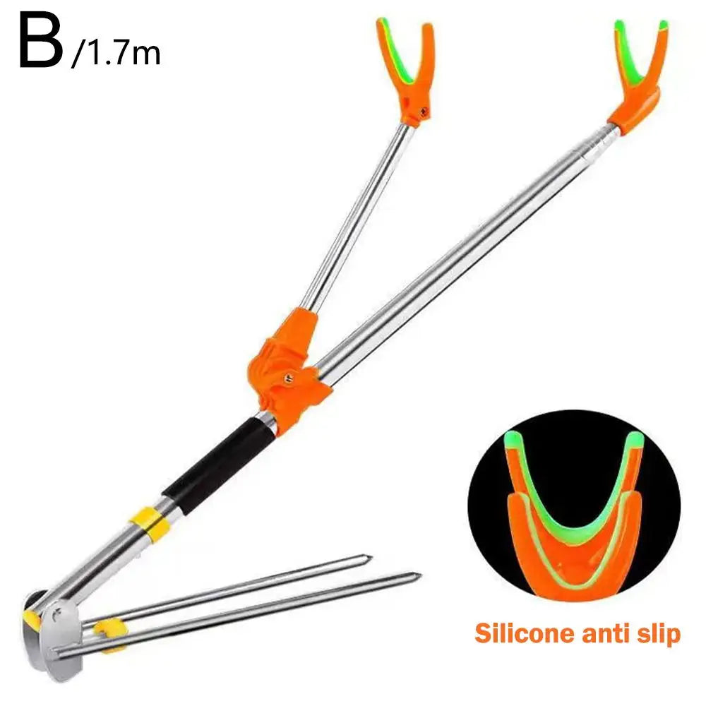 Telescopic Fishing Rod Holder 1.5–2.4m Stainless Steel Stand Fishing Rod Holder PRIMED 1.7m