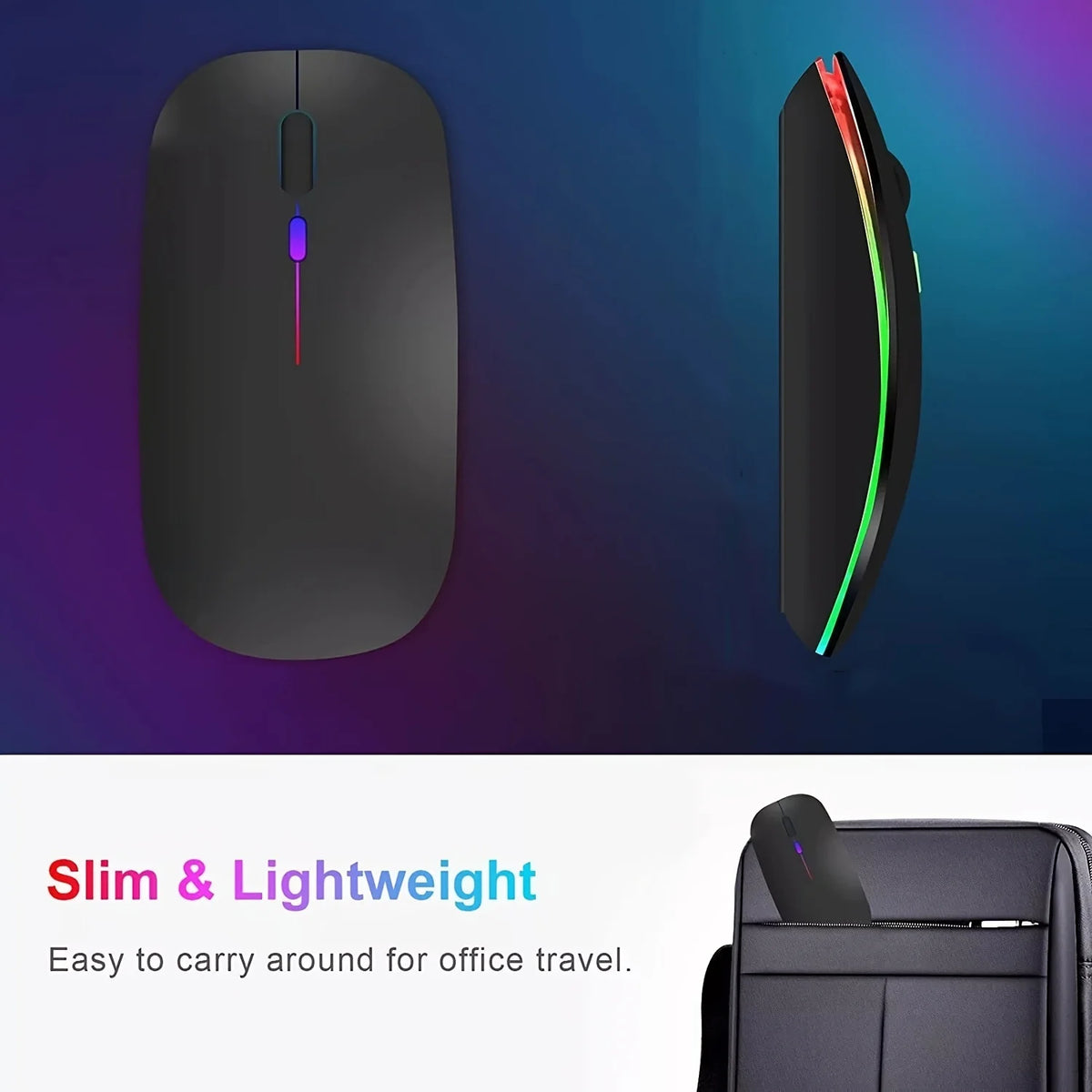MissionFit Dual Mode Wireless Mouse – Bluetooth & 2.4G LED Wireless Mouse PRIMED