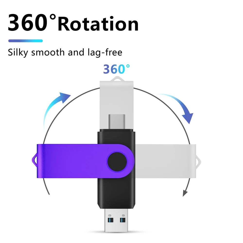 USB & Type-C 2-in-1 Flash Drive 4GB–128GB | Keychain Pendrive USB Flash Drive PRIMED