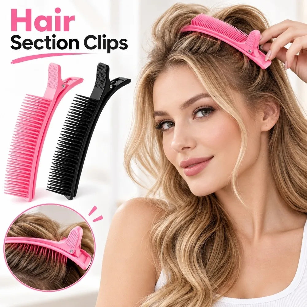Hair Sectioning Clips with Built-In Comb | Non-Slip Grip Hair Sectioning Clip PRIMED