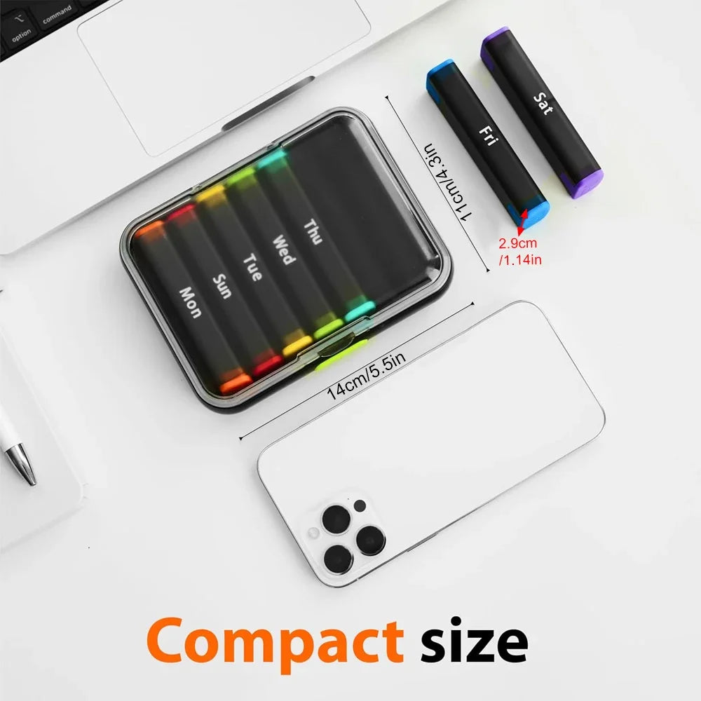 Weekly AM PM Pill Organizer | 7-Day Portable Travel Pill Box