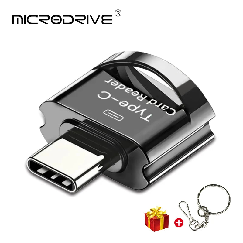 USB-C TF Micro SD Card Reader OTG Adapter for Laptop & Phone USB-C Card Reader PRIMED TYPE C BLACK