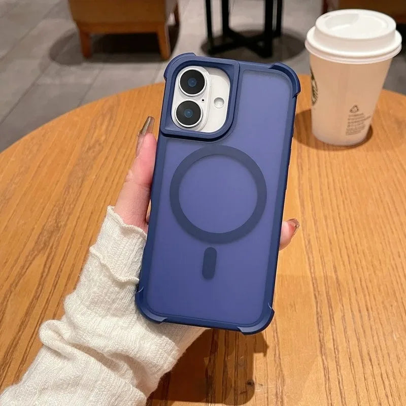 Magnetic Matte Armor iPhone Case | MagSafe Wireless Charging iPhone Armor Case PRIMED Blue iPhone 14 Plus