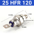 Stud Mount Diode Rectifier 25A–85A 1200V | HF & HFR Series Rectifier Diode PRIMED 25HFR 120 China Mainland