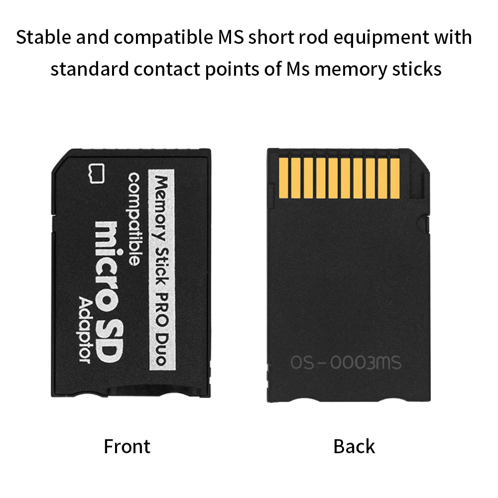 TISHRIC MicroSD TF to MS Pro Duo Adapter for Sony PSP PSV 64GB Memory Card Adapter PRIMED