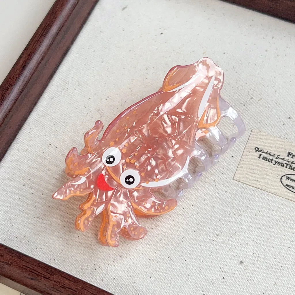 Ocean Animal Hair Claw Clips – Whale, Dolphin & Seal Hair Claw Clip PRIMED Pink Orange