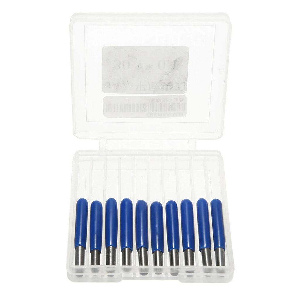 10-Pack Carbide CNC Engraving Bits 0.1mm 60° V-Shape PCB Router CNC Engraving Bits PRIMED