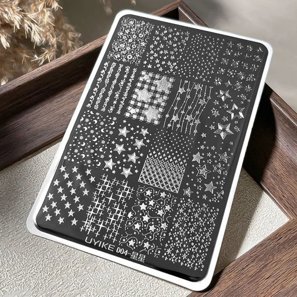 Star Moon Nail Stamping Plate – 3D Metal Transfer Tool