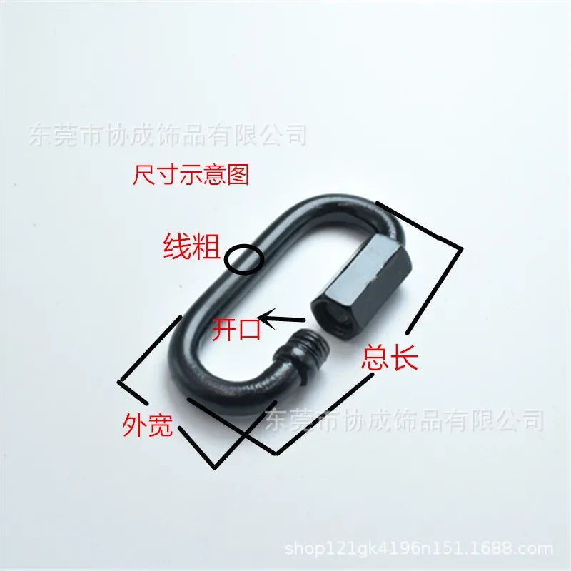 10-Pack 6mm Metal Quick Link Chain Connectors | Black Anti-Rust