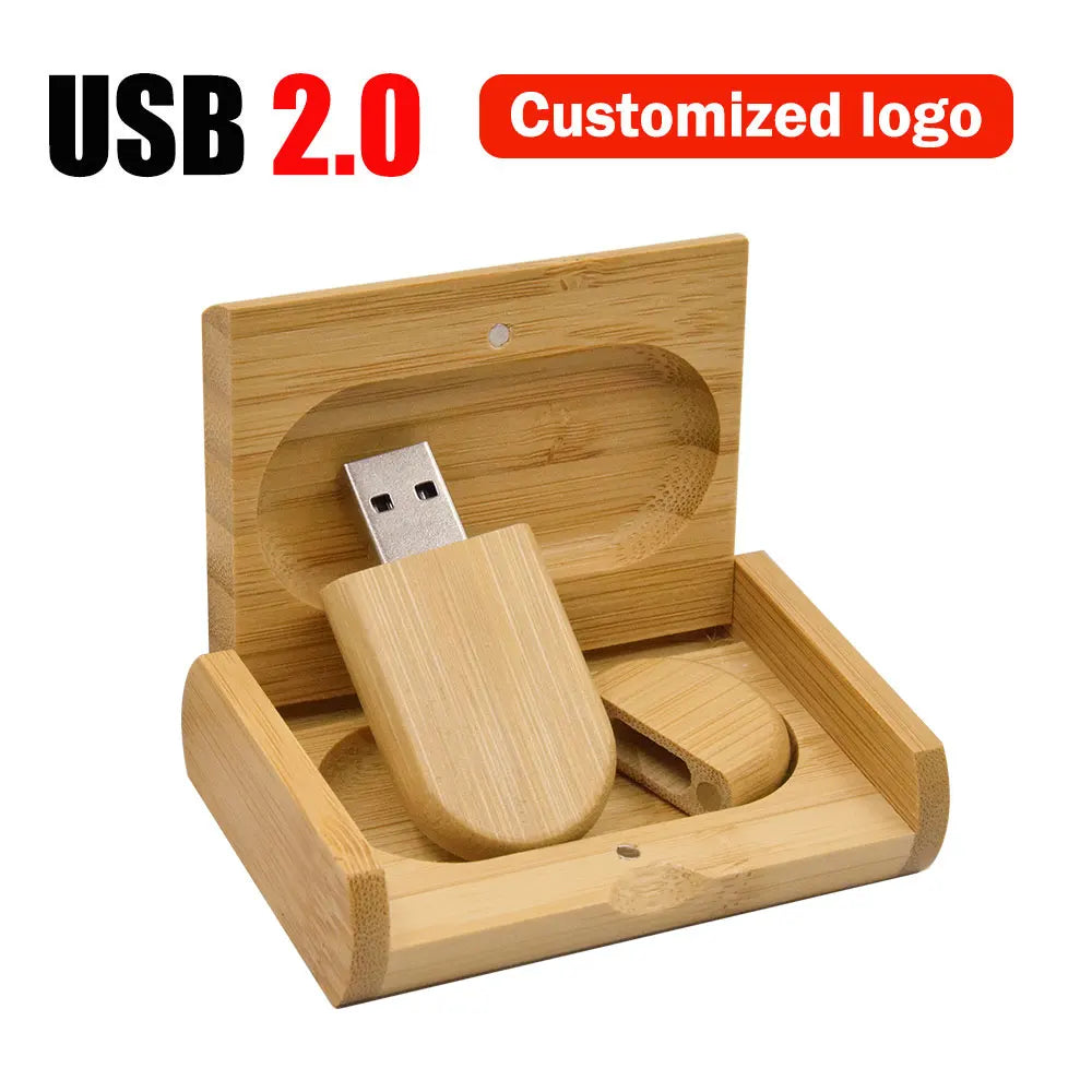 Wooden USB Flash Drive 4–64GB | Free Custom Logo Engraving