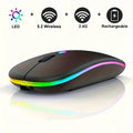 MissionFit Slim Wireless Mouse – Bluetooth & 2.4G Rechargeable Wireless Mouse PRIMED Black