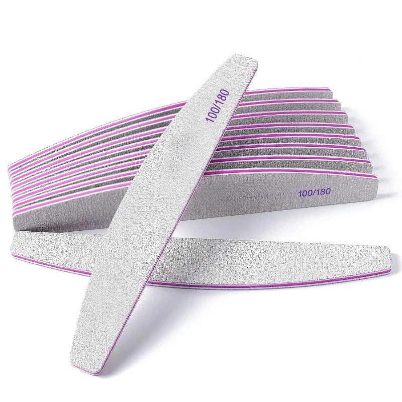 Professional Nail Files 10/25 Pcs Double Sided Emery Board 100/180 Grit