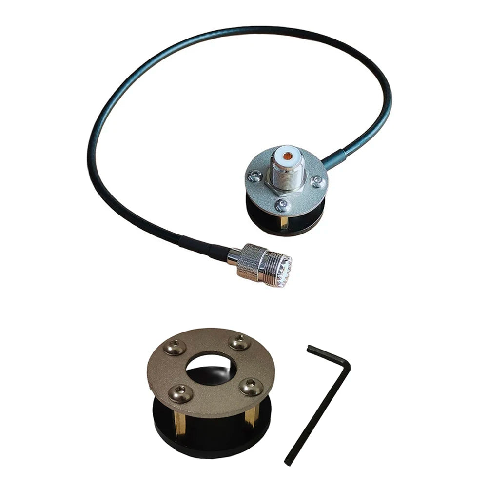 Tripod Antenna Base 1/4" & 3/8" Thread | UV & Shortwave Mount Antenna Mounting Base PRIMED