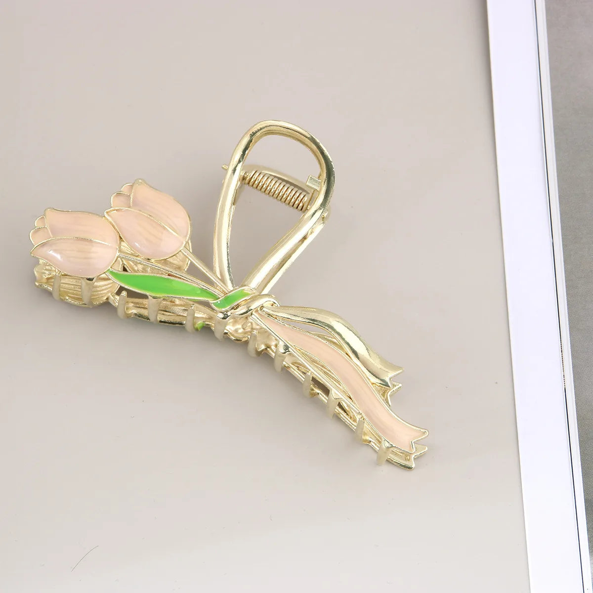 Rose Tulip Flower Claw Clip – Metal Shark Hair Clip Women