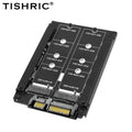 TISHRIC M.2 NGFF to SATA Adapter Dual Port with Enclosure SSD Adapter Card PRIMED black China Mainland