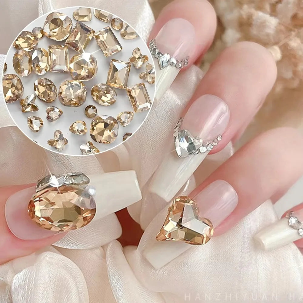 12-Grid 3D Nail Art Rhinestones – Mixed Glass Charms DIY