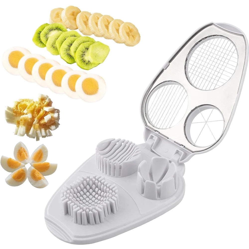 LMETJMA 3-in-1 Egg Slicer – Stainless Steel Cutter & Dicer Egg Slicer Tool PRIMED