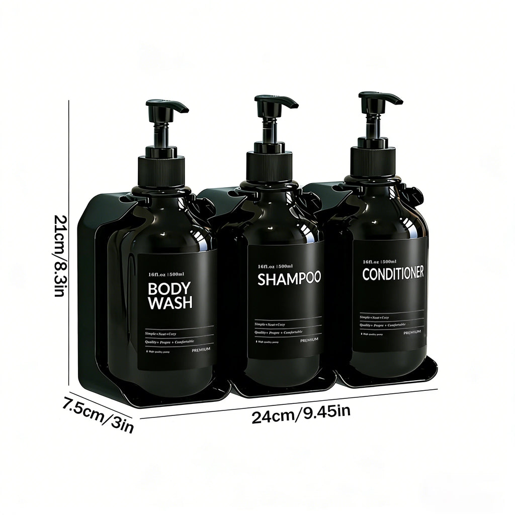 Wall Mount Shampoo & Conditioner Dispenser – 2 or 3 Chamber Set Shower Dispenser Set PRIMED