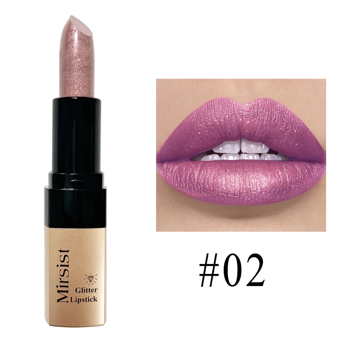 Mirsist Diamond Lip Gloss – 6-Shade Glitter Metallic Lipstick Glitter Lip Gloss PRIMED 02