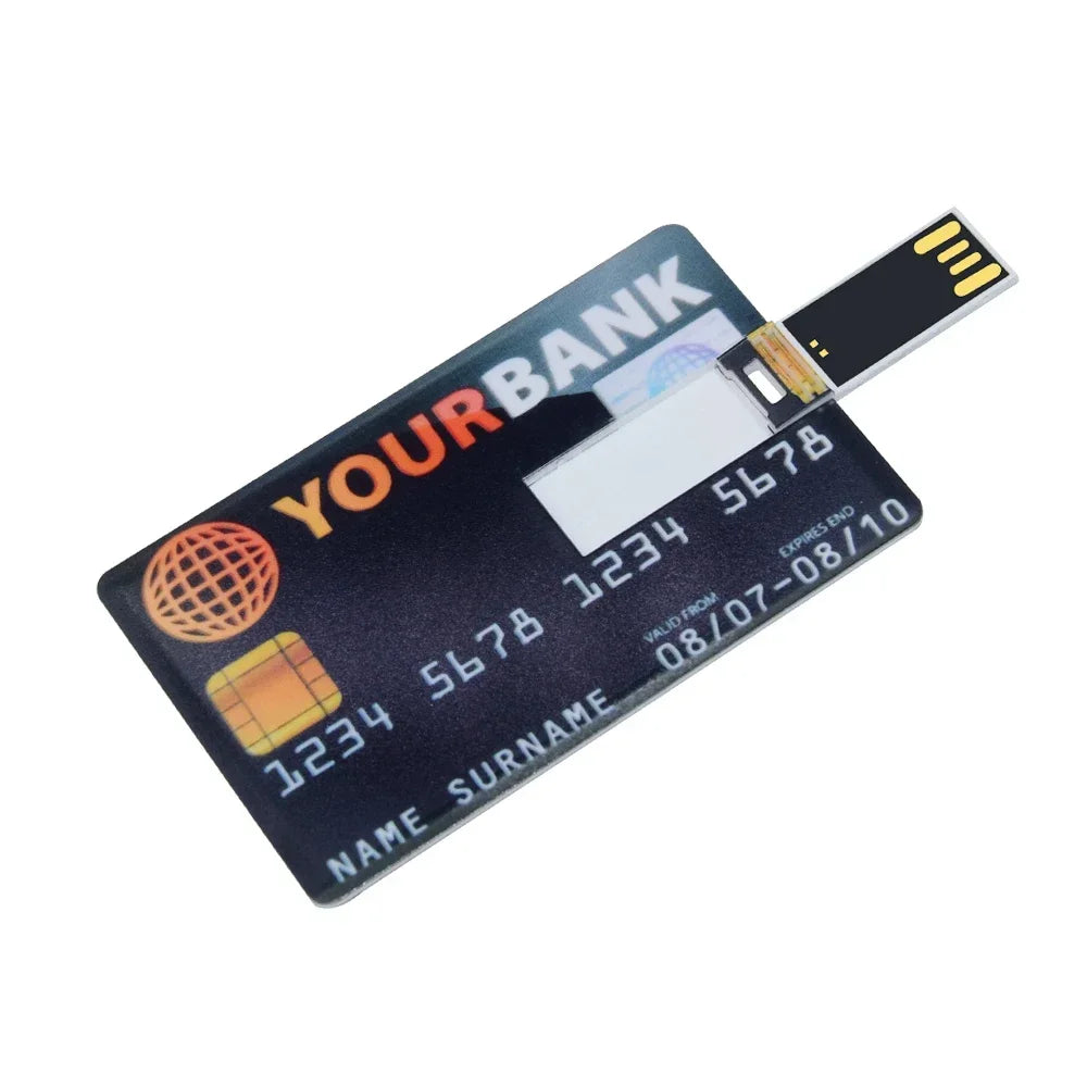 Credit Card USB Flash Drive 4–64GB | Waterproof Metal Memory Stick USB Flash Drive PRIMED 32 GB Style 21