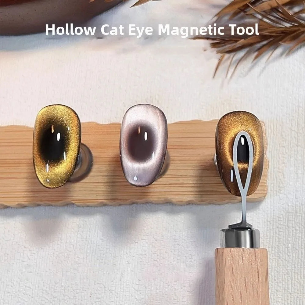 Hollow Cat Eye Nail Magnet Tool – Olive Shape DIY Manicure