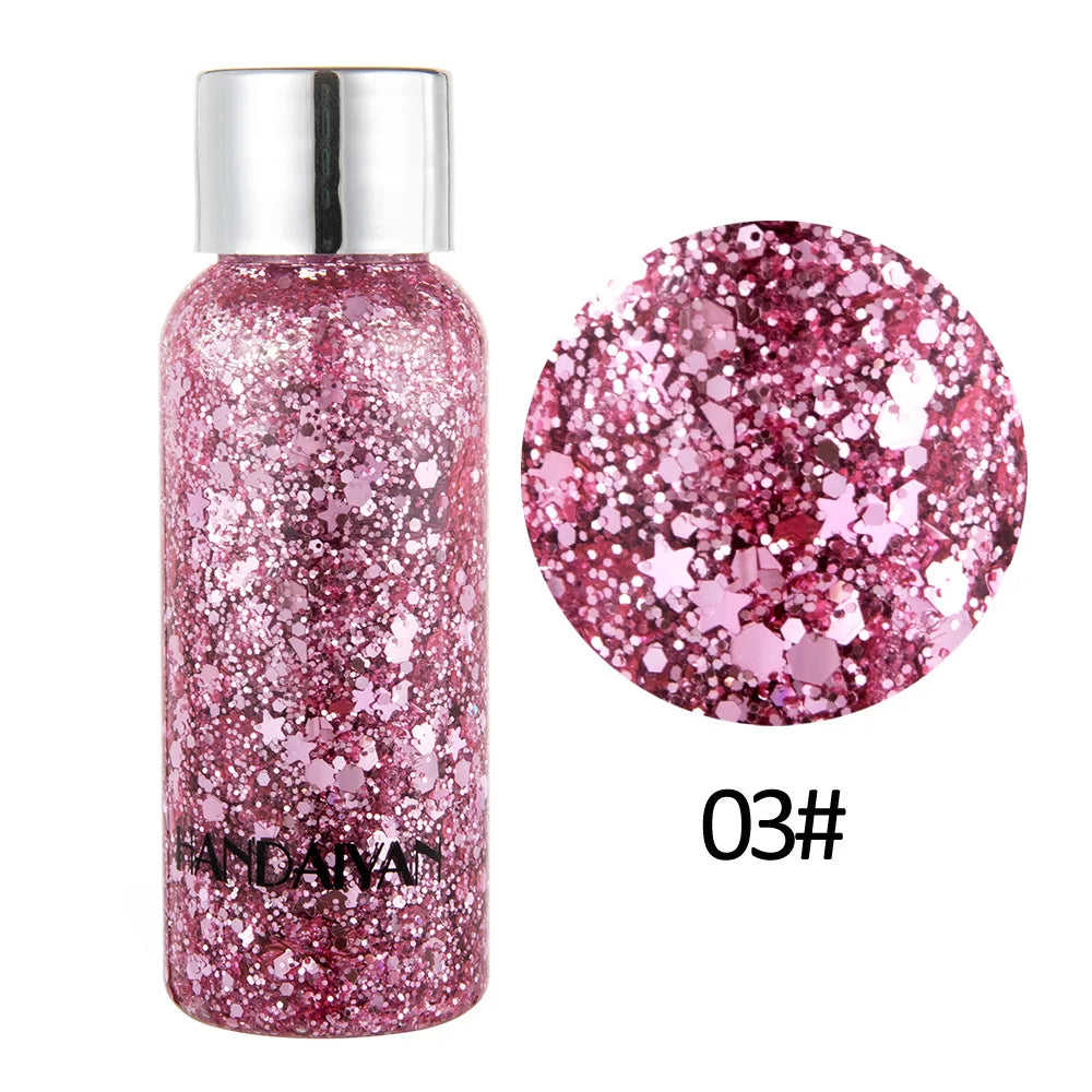 HANDAIYAN Body & Face Glitter Gel – Waterproof Sequins Makeup Body Glitter Gel PRIMED 03