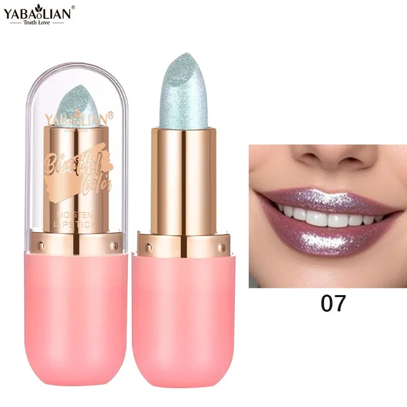 Metallic Chameleon Pearl Lipstick – Waterproof Glitter Lip Gloss Metallic Pearl Lipstick PRIMED 7