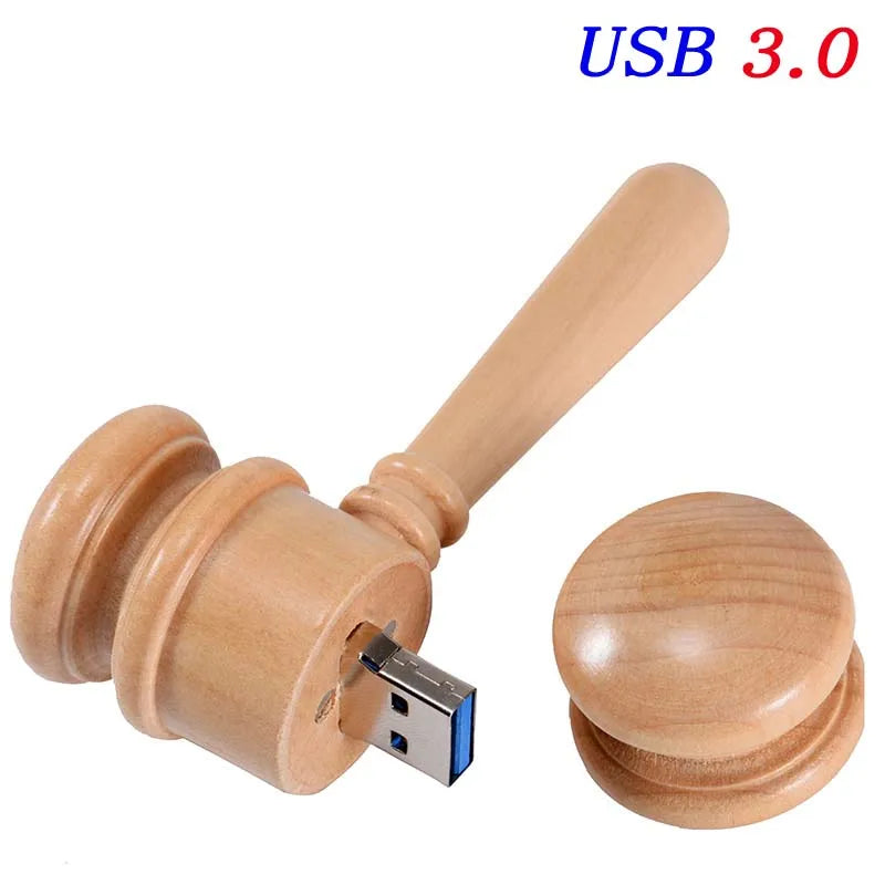 JASTER Wooden Gavel USB Flash Drive Maple Wood Pendrive 4–128GB Wooden USB Flash Drive PRIMED USB 3.0 16GB CN