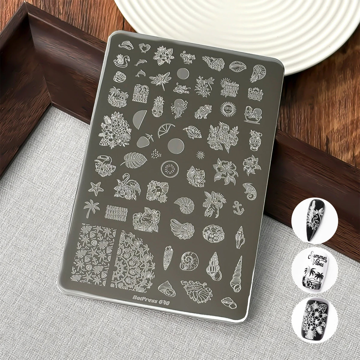 Vintage Lace Nail Stamping Plate – Flowers, Bow & Lace Art
