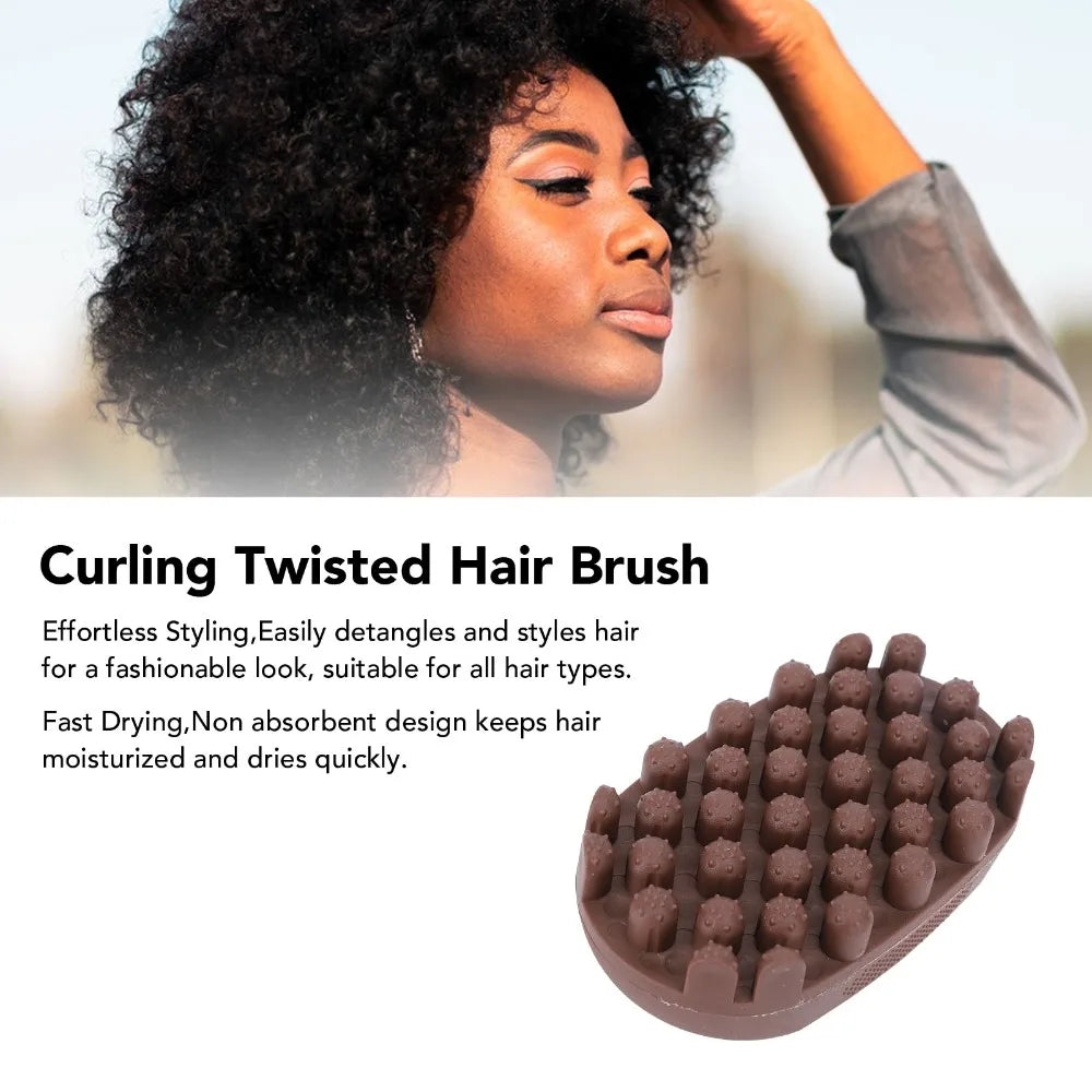 Washable Twist Curl Hair Brush – Portable Detangling Comb