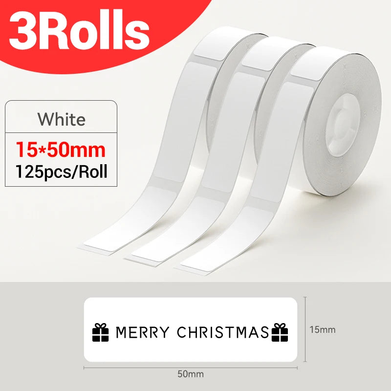 Niimbot Waterproof Label Rolls for D11 D110 D101 H1S Printer Thermal Label Rolls PRIMED 3Rolls 15x50mm