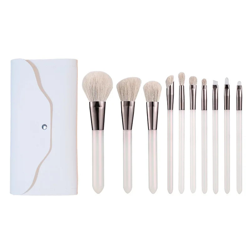 10-Piece Vegan Makeup Brush Set – Powder, Blush & Eye