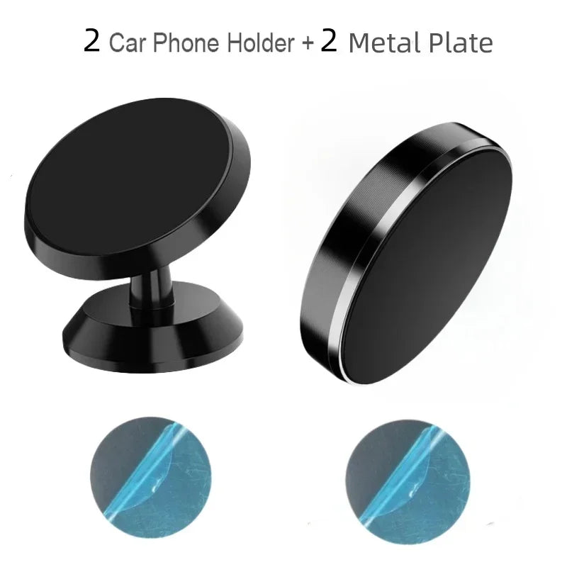 Universal Magnetic Car Phone Mount – Dashboard & Windshield Car Phone Mount PRIMED 2pcs Black Set
