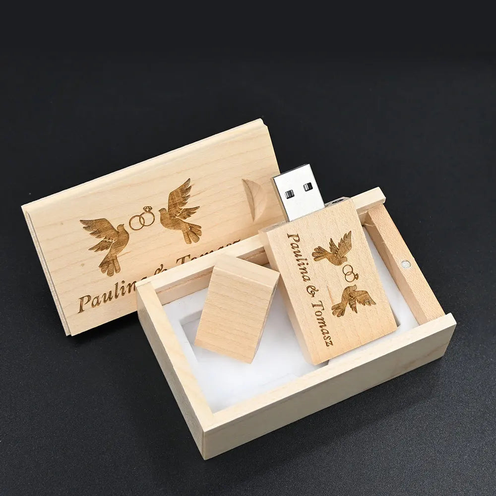 20-Pack Wooden USB 3.0 Flash Drives Custom Logo 16–128GB Gift USB Flash Drive PRIMED