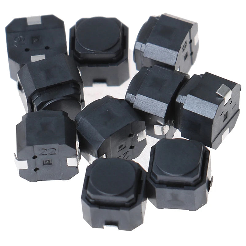 10Pcs SMD Silent Tact Switch Silicone Touch Button 6x6x5mm Tactile Switch PRIMED