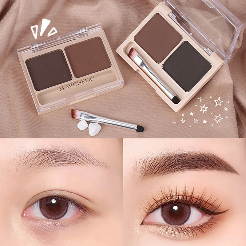 2-Color Waterproof Eyebrow Powder Palette with Brush Eyebrow Powder Palette PRIMED