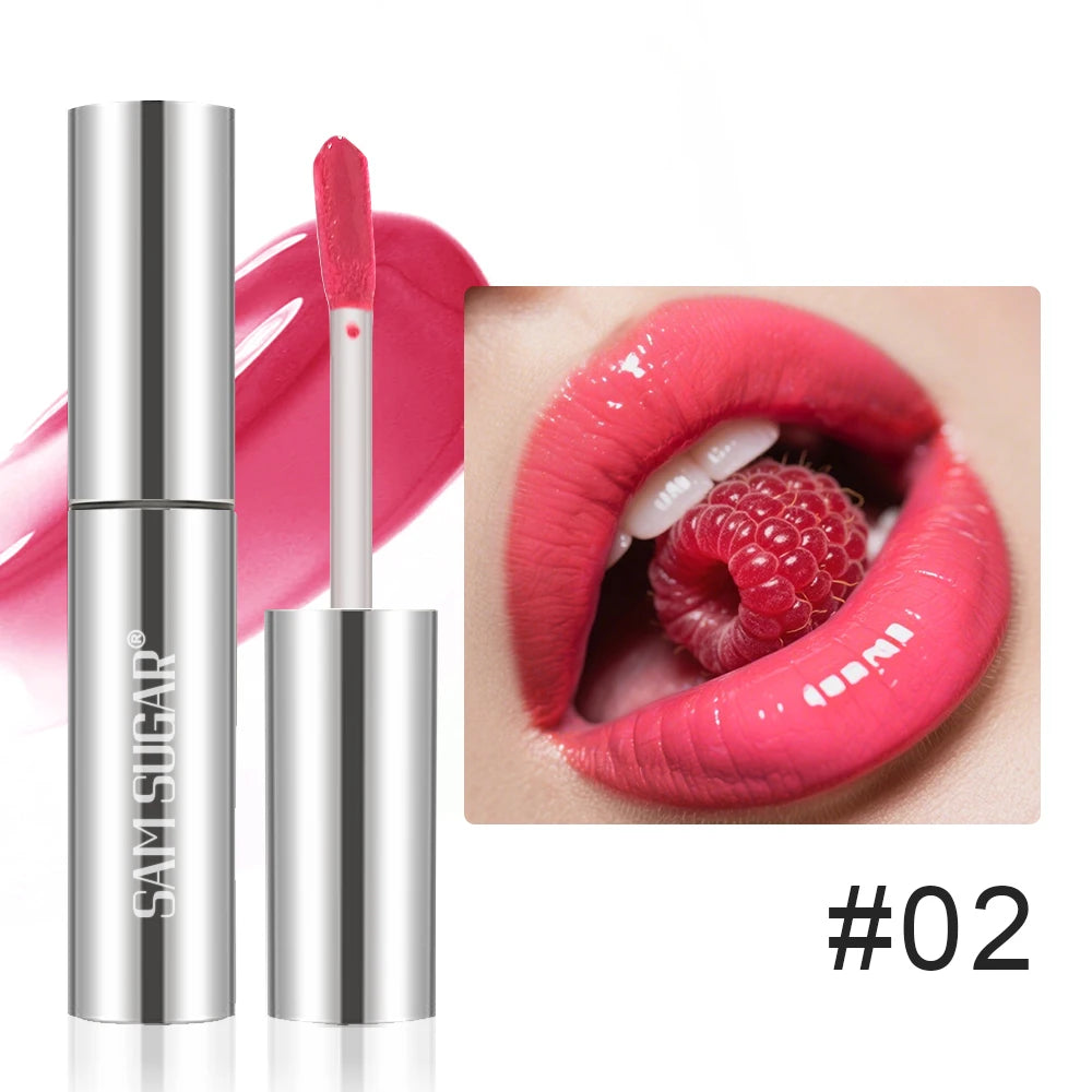SAM SUGAR Mirror Lip Gloss – Waterproof Hydrating Raspberry