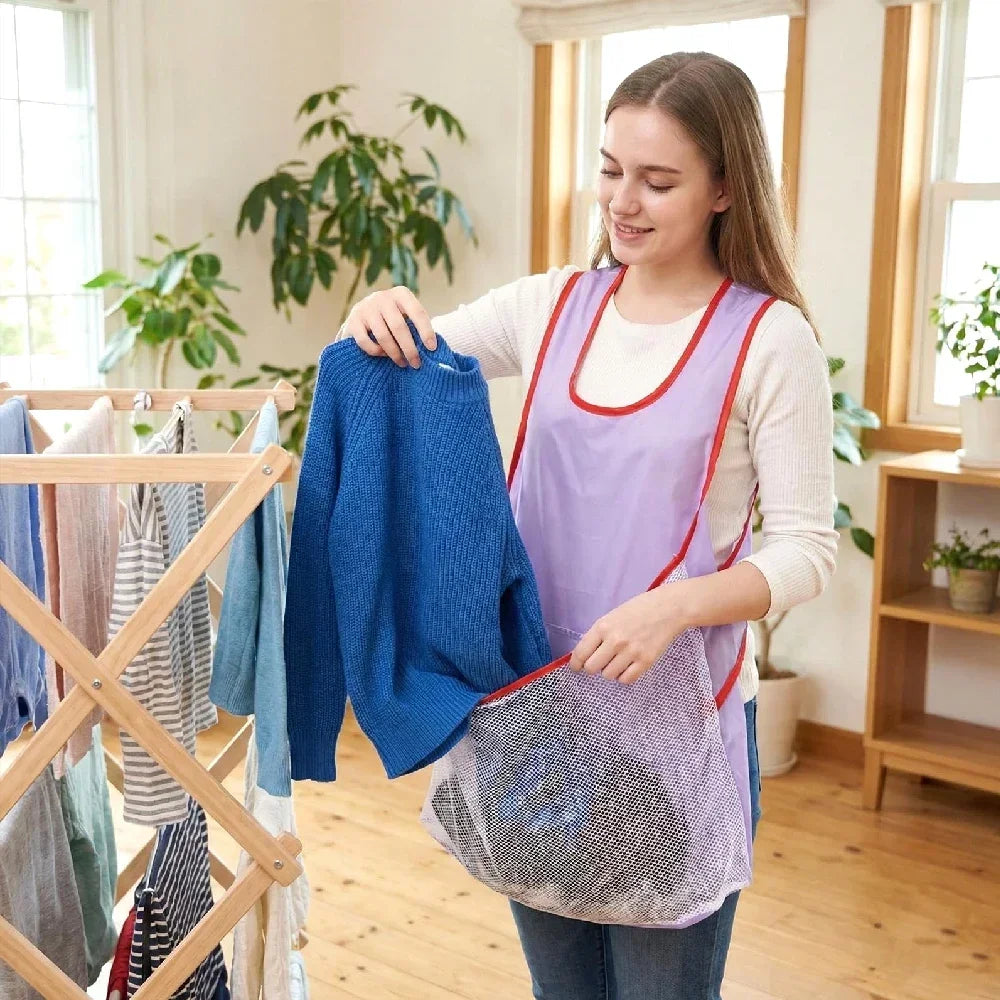 Women's Cross-Back Waterproof Laundry Apron | Large Pocket