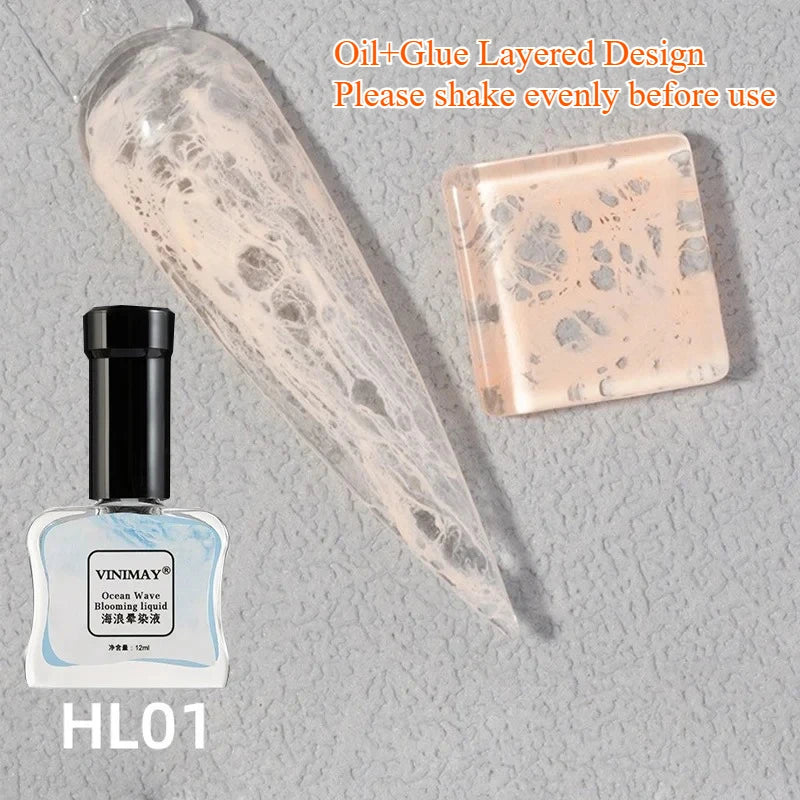 Ocean Wave Marble Nail Gel – Smoke Bubble Blending Polish 12ml